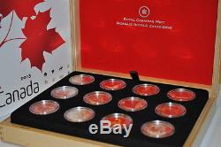 2013 O Canada completed 12 Coins 1/2 oz silver Set in wood Wooden Display Case