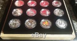 2013 O Canada completed 12 Coins 1/2 oz silver Set in wood Wooden Display Case