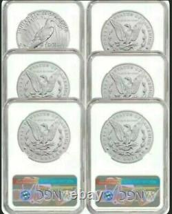 2021 Morgan & Peace Ngc Ms70 First Release (6) Coin Set Ogp & Wood Display Case