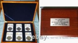 2021 Morgan & Peace Ngc Ms70 First Release (6) Coin Set Wood Display Case Inc