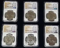 2021 Morgan & Peace Ngc Ms70 First Release (6) Coin Set Wood Display Case Inc