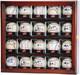 20 Baseball Display Case Acrylic Cubes Wood Mlb Autograph Ball Rack Wall Cabinet