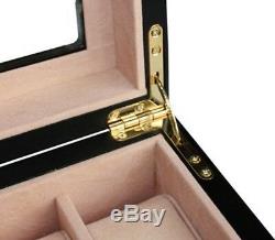 20 Ebony Walnut Dark Wood Mens Watch Collector Jewelry Display Case Box Gift