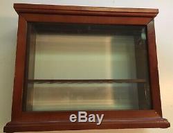 20 Pen Beautiful Wood Vertical Two Sided Beveled Glass Display Case