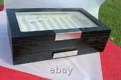 20 Piece Black Ebony Wood Pen Display Case Storage And Fountain Collector Box