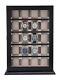 20 Piece Black Ebony Wood Watch Display Wall Hanging Case And Storage Organizer