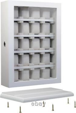 20-Piece White Wood Watch Display Case & Organizer for Oversized Watches