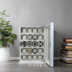 20-Piece White Wood Watch Display Case & Organizer for Oversized Watches