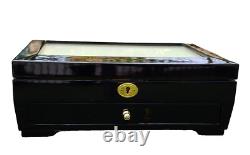 20 Slot 2 Layer Wood Pen Storage Display Case Black NEW! (CLOSEOUT 50% OFF)