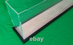 21L x 6W x 8H display case with 1/8 thick acrylic black wood frame base