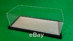 22x9.75x7 Pocher Acrylic Display Case Stand Showcase Wood Base Counter Top Shelf