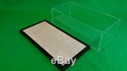 22x9.75x7 Pocher Acrylic Display Case Stand Showcase Wood Base Counter Top Shelf