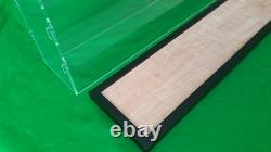 23L x 10W x 6H display case with 1/8 thick acrylic black wood frame base
