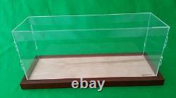 23 x 5 x 8 Acrylic Display Case for Trucks Ocean Liner Cruise Ships Walnut base