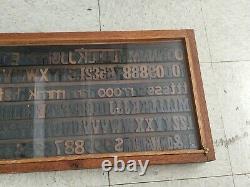 249 Pcs Wood Letterpress Print Type Set Glass/wood Display Case 1 1 3/4