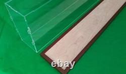 24L x 15W x 12H Display Case with 3/16 Thick Acrylic Brown Wood Frame Base