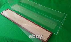 24L x 15W x 12H Display Case with 3/16 Thick Acrylic Brown Wood Frame Base