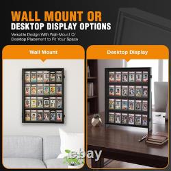 24 Graded Card Display Case, Baseball Card Display Stand, UV Protection, Storage