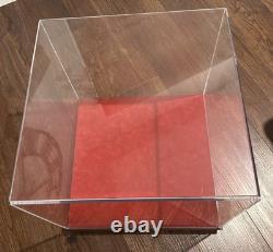 24 Inch Cube Large Display Case Box Acrylic Plexiglass On Red Felt Wood Base