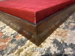 24 Inch Cube Large Display Case Box Acrylic Plexiglass On Red Felt Wood Base
