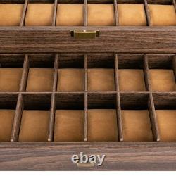 24 Slot Watch Box 2 Tier Display Case Glass Top Jewellery Storage Organizer