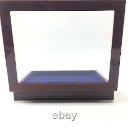 27 Hole HQ Cherry Wood Large Championship & Class Ring Display Case Clear Window