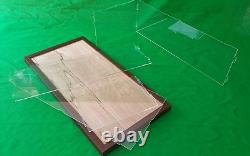 29L x 12.5W x 11H display case with 3/16 thick Acrylic brown wood frame base