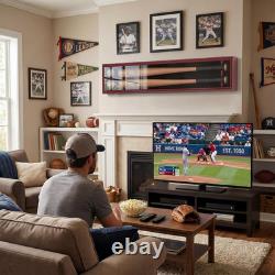 2 Baseball Bat Display Case Wall Mount Wooden Display Holder Vertical Horizontal