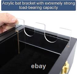 2 Baseball Bat Display Case Wooden Frame with Acrylic Transparent Door Holder Ra