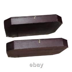 2 X Wall Wood Glass Display Case Curio Cabinet Knick Knack Jewelry Boxes READ