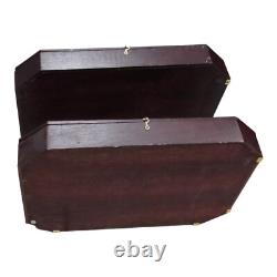 2 X Wall Wood Glass Display Case Curio Cabinet Knick Knack Jewelry Boxes READ