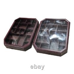 2 X Wall Wood Glass Display Case Curio Cabinet Knick Knack Jewelry Boxes READ