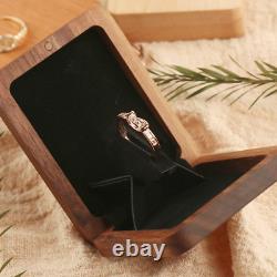 2x Secret Surprise Elements Wooden Rotating Engagement Wedding Vintage Ring Box