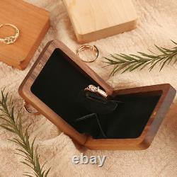 2x Secret Surprise Elements Wooden Rotating Engagement Wedding Vintage Ring Box