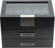 30 Black Ebony Wood Watch Extra Height Clearance Box Display Case 3 Level Storag