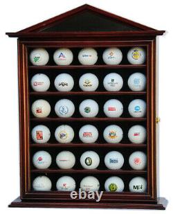 30 Golf Ball Designer Display Case Cabinet Wall Rack 98% UV Lockable