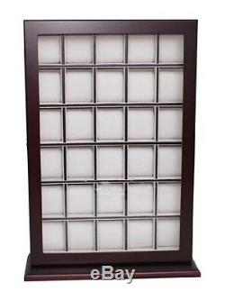 30 Pcs Cherry Wood Watch Display Wall Hanging Case Storage Organizer Box Stand