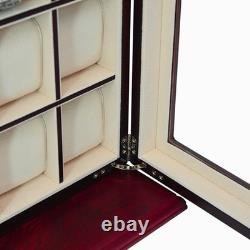 30 Watch Cherry Wood Display Wall Case Stand Storage Organizer Box