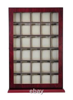 30 Watch Display Wall Case TIMELYBUYS Cherry Wood