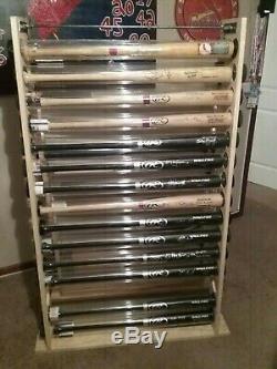 30 bat Wood A-Frame baseball bat display rack Premium Pine