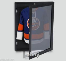 31.5 Hockey Jersey Display Case Frame Shadow Box Football Baseball Black Wood