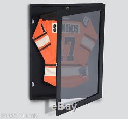 31.5 Hockey Jersey Display Case Frame Shadow Box Football Baseball Black Wood