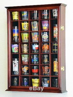 31 Shot Glass Shooter Display Case Cabinet Holder Wall Rack Shotglass Lockable