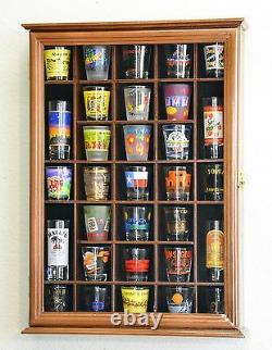 31 Shot Glass Shooter Display Case Cabinet Holder Wall Rack Shotglass Lockable