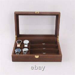 31cm Wood Watch Box Necklace Jewellery Rings Bracelets Cufflinks Display Case