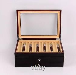 34 Slots Fountain Pen Wood Display Case Holder Storage Collector Box Black