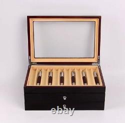 34 Slots Fountain Pen Wood Display Case Holder Storage Collector Box Black