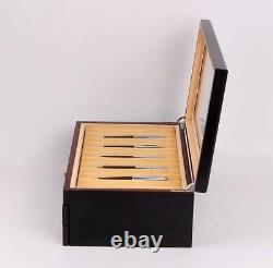 34 Slots Fountain Pen Wood Display Case Holder Storage Collector Box Black