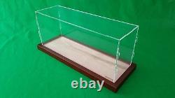 34x14x30 Acrylic Plexiglas Display Case Box Tall Model Ships Walnut Wooden Base