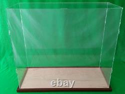 34x14x30 Acrylic Plexiglas Display Case Box Tall Model Ships Walnut Wooden Base